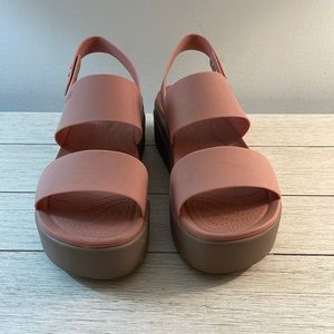 Croc platform sandals